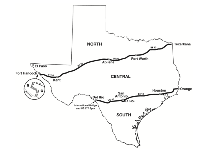 Texas dove hunting zone map showing North, Central, and South Zone boundaries for 2026